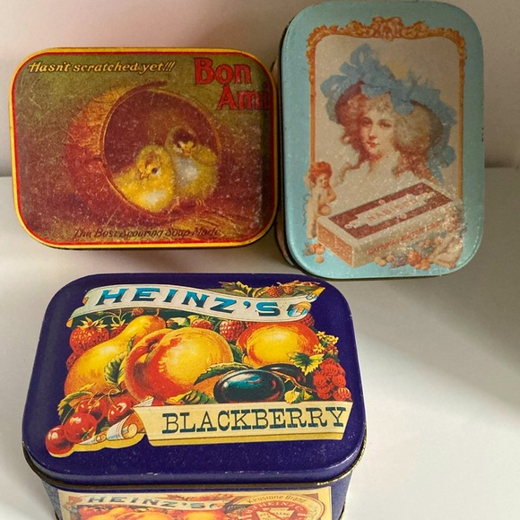 3/$15 Vintage Small Advertising Tins - Picture 1 of 8